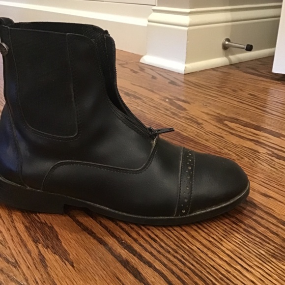 Black Leather Ankle Boots - Picture 2 of 6